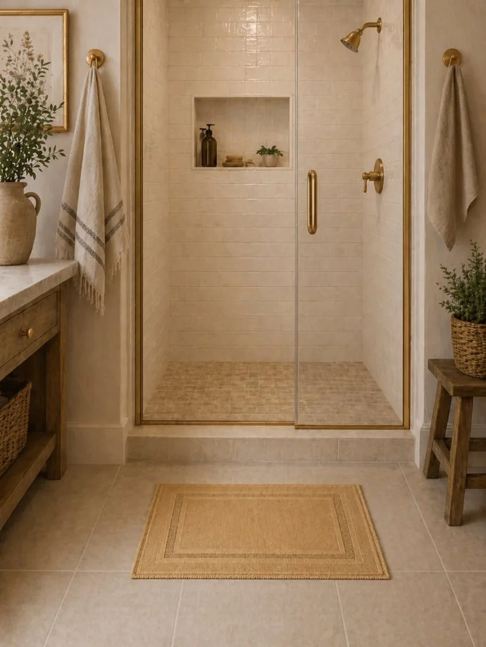 Restoration Hardware Woven Cotton Bath Mat/Rug